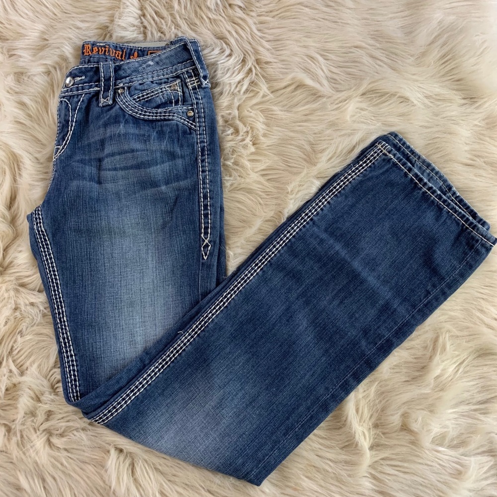 Medium Wash Rock Revival Jeans